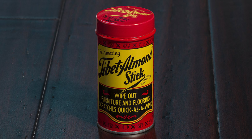 Vintage Zenith Tibet Almond Stick Scratch Remover, Advertising Tin