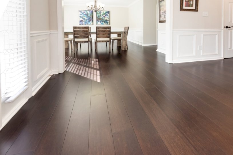 living room dark bamboo floors